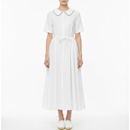 Marielle | Women’s Short Sleeve Button Front Midi Dress