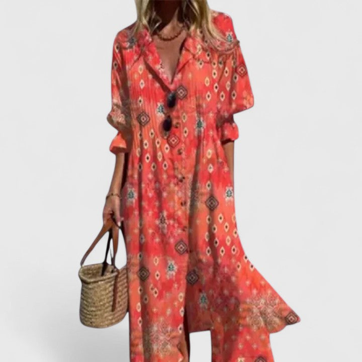 Hazel | Women’s Boho Midi Dress