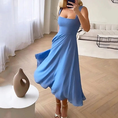 Kelsey | Women’s Wedding Guest Square Neck Midi Dress