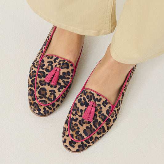 Verity | Women’s Leopard Tassel Detail Loafers