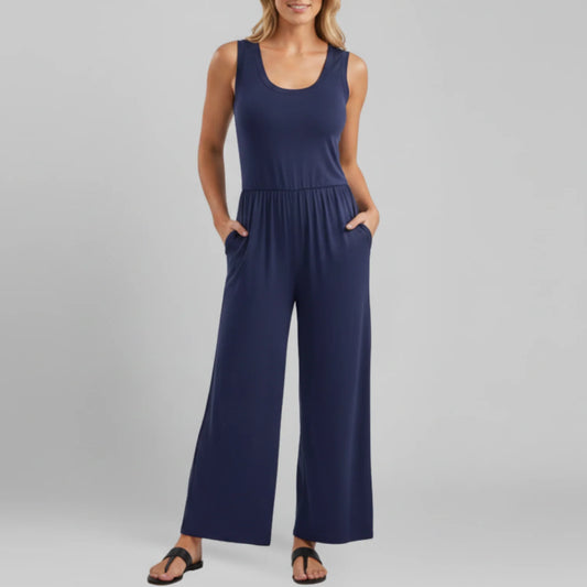 Ellery | Women’s Crew Neck Wide Leg Jumpsuit with Elastic Waist