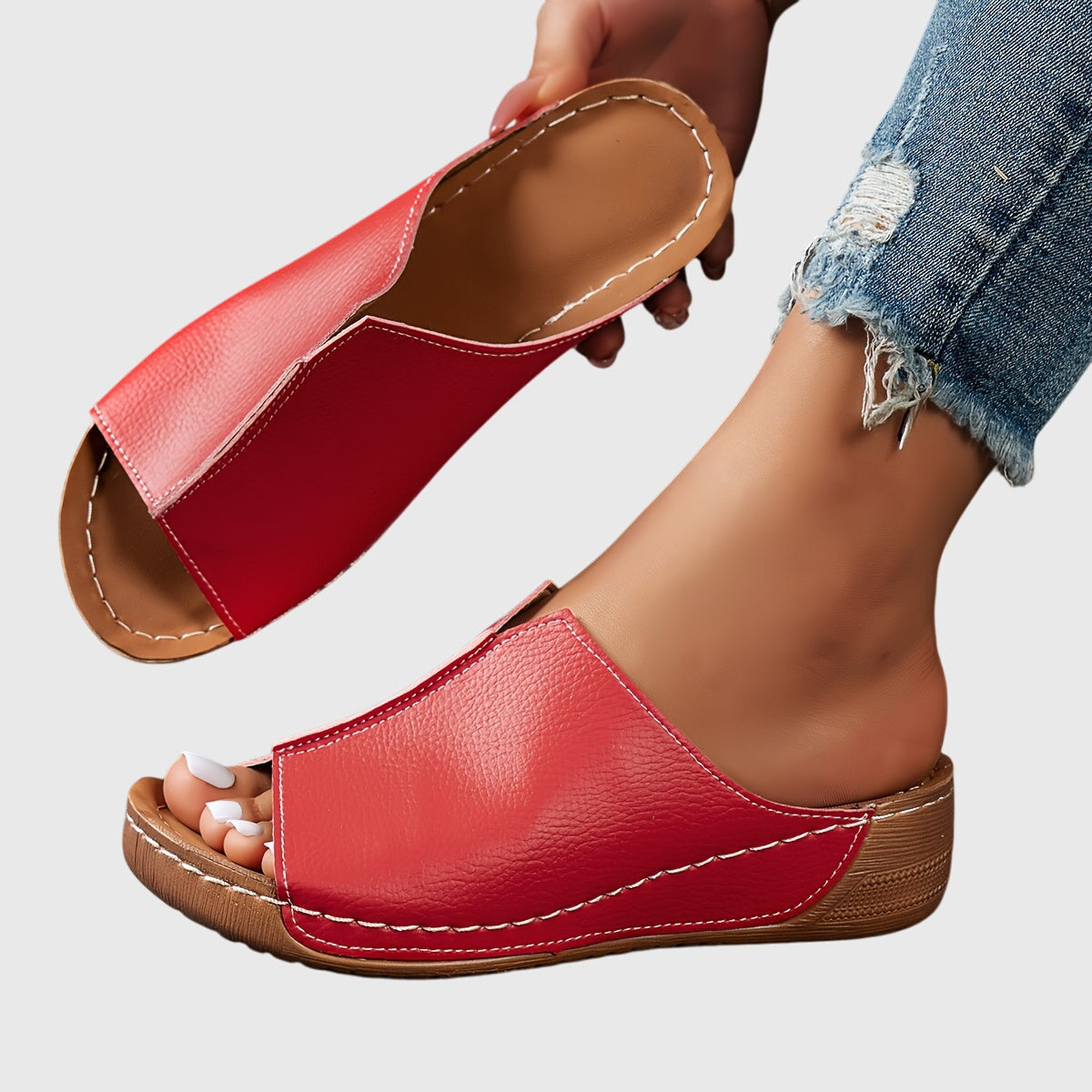 Elara | Women’s Orthopedic Cross-Strap Wedge Sandals