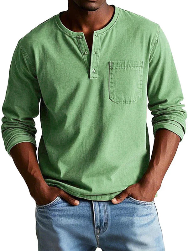 Colton | Men’s Casual Long Sleeve Henley Shirt