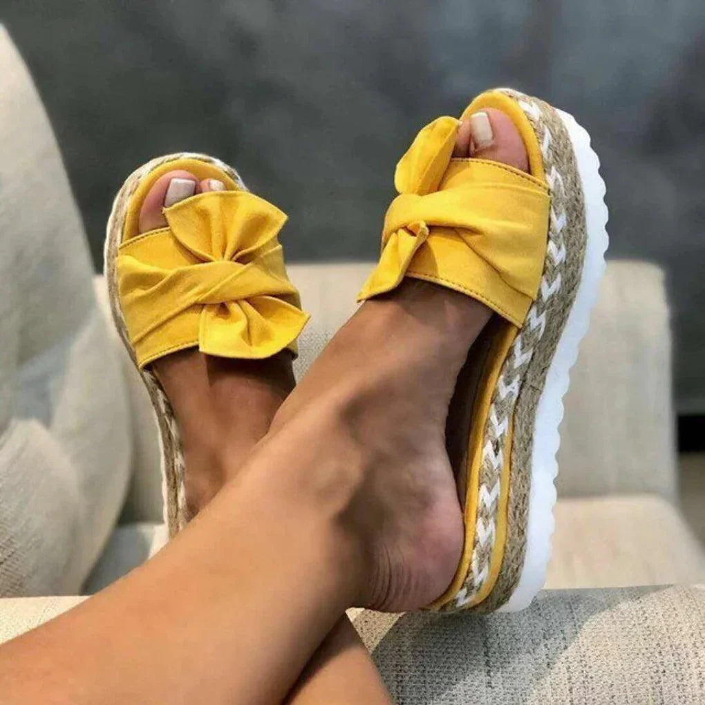 Kensington | Women’s Spring Bow Platform Slide Sandals