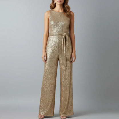 Elowen | Women’s Sequin Straight Leg Evening Jumpsuit