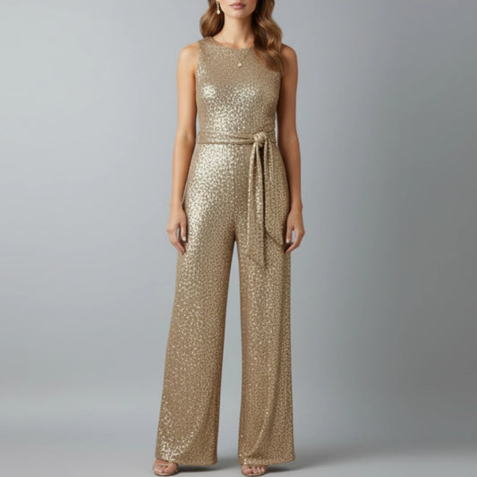 Elowen | Women’s Sequin Straight Leg Evening Jumpsuit