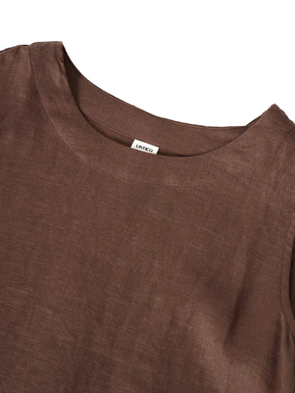 Julia | Women’s Linen Sleeveless Easy Shift Dress