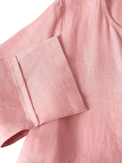 Cordelia | Women’s Linen Button Waist Gathered Maxi Dress