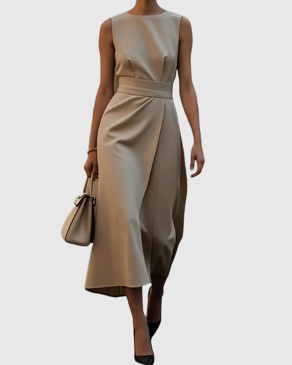 Marina | Women’s Round Neck Midi Dress