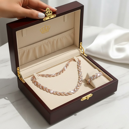 Elowen | Women’s Elegant Rhinestone Necklace Bracelet Set