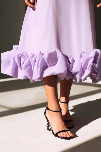 Celeste | Women’s Elegant Ruffle Hem Wedding Guest Dress