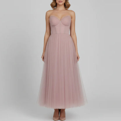 Cambria | Women’s Strapless Tulle Midi Dress