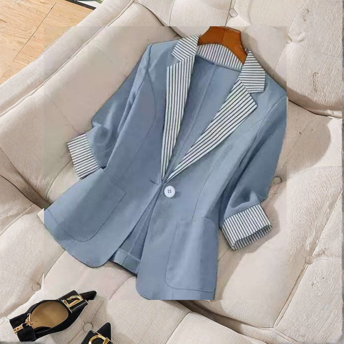 Cambria | Women’s Classy Button Front Long Sleeve Office Blazer Coat