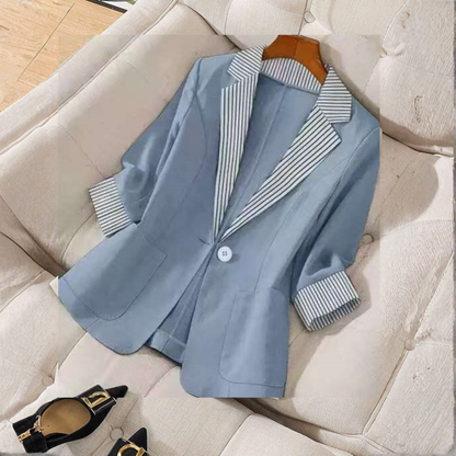 Cambria | Women’s Classy Button Front Long Sleeve Office Blazer Coat