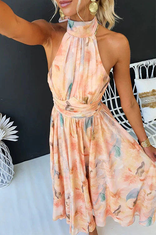 Cassia | Women’s Summer Halter Floral Maxi Dress