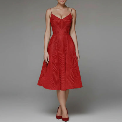Coralie | Women’s Spaghetti Strap A-Line Midi Dress