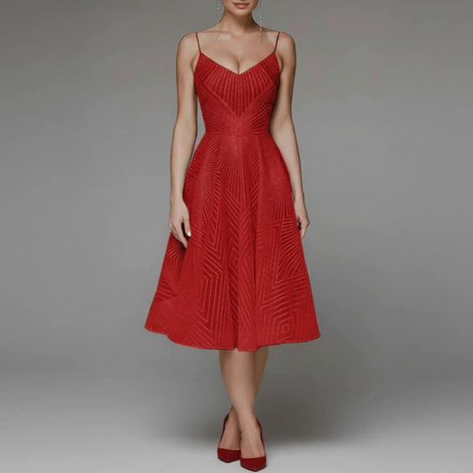 Coralie | Women’s Spaghetti Strap A-Line Midi Dress