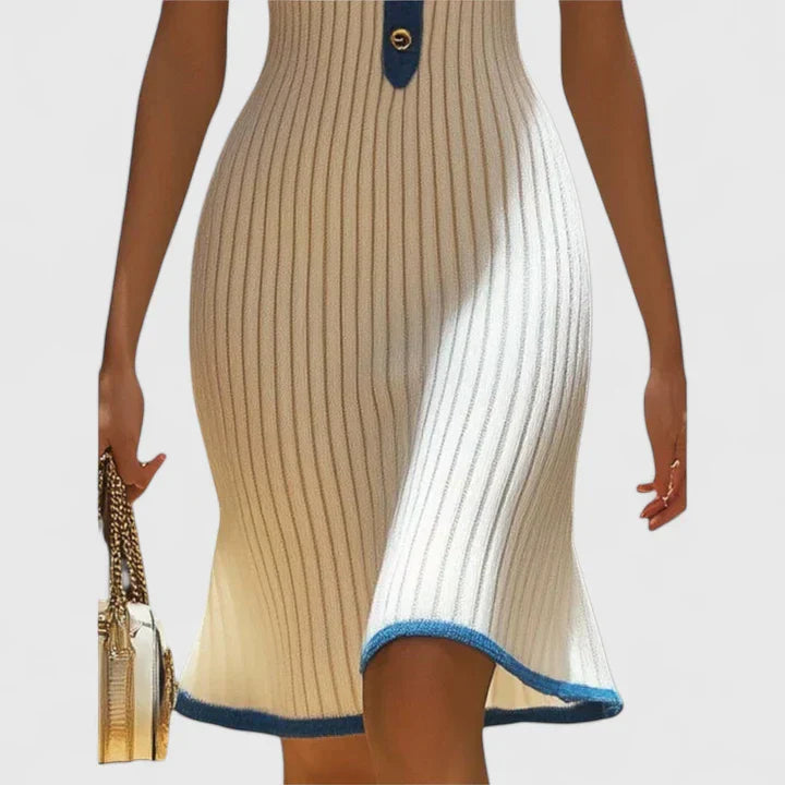 Hadley | Women’s Contrast Trim Knit Midi Dress