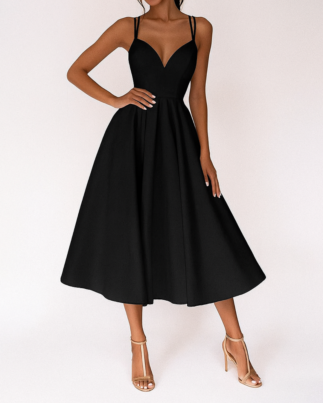Adeline | Women’s Wedding Strappy Midi Dress