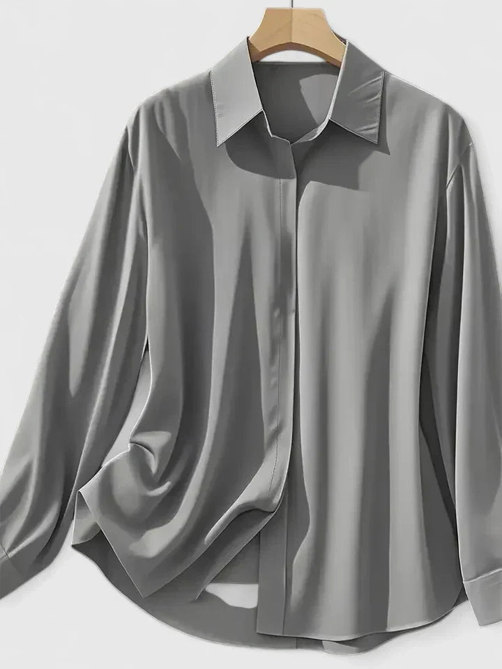 Celestine | Women’s Elegant Satin Button Up Blouse