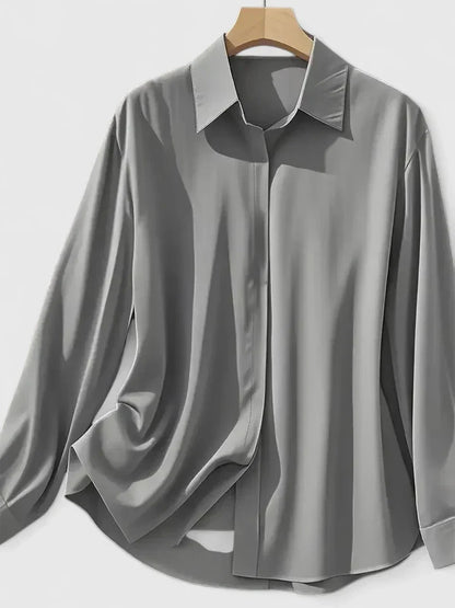 Celestine | Women’s Elegant Satin Button Up Blouse