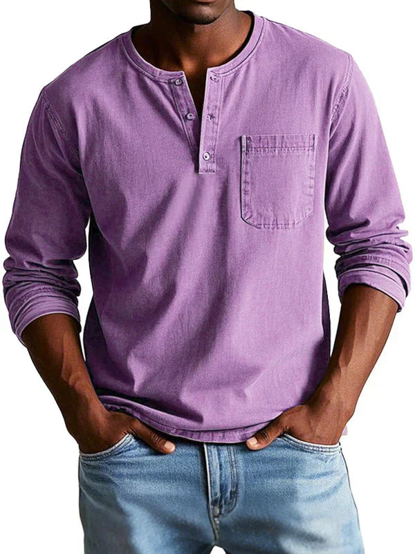 Colton | Men’s Casual Long Sleeve Henley Shirt
