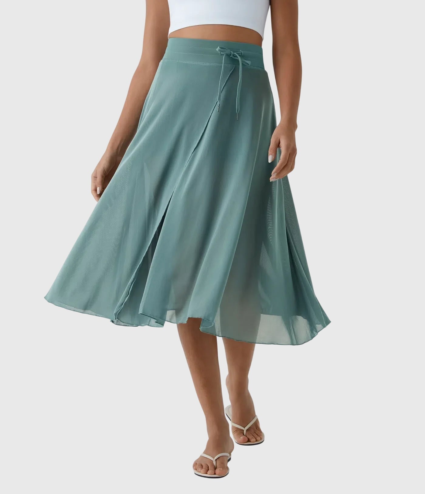 Cleo | Women’s Elegant Flowing Chiffon Midi Skirt