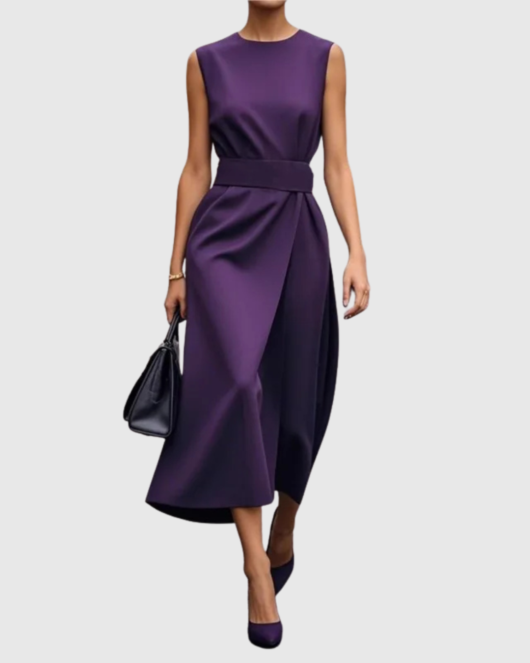 Marina | Women’s Round Neck Midi Dress