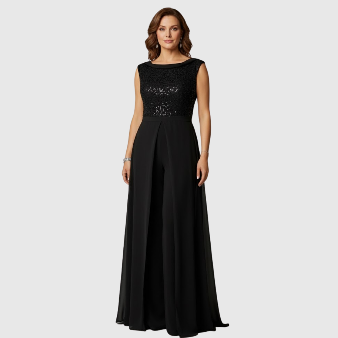 Valerique | Women’s Elegant Sleeveless Wide Leg Jumpsuit