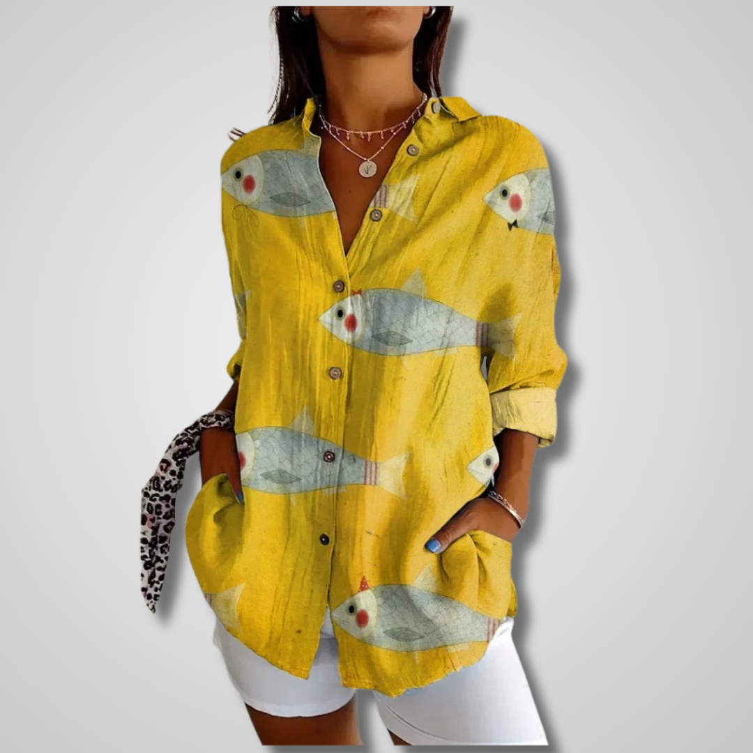 Marlowe | Women’s Summer Vintage Relaxed Button-Up Shirt