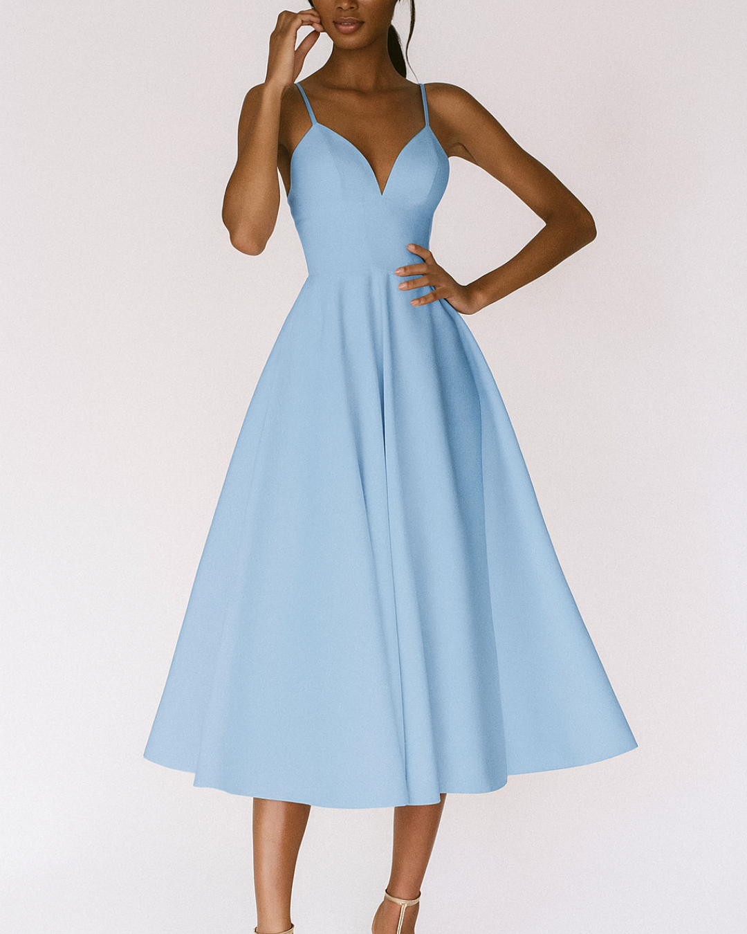 Adeline | Women’s Wedding Strappy Midi Dress