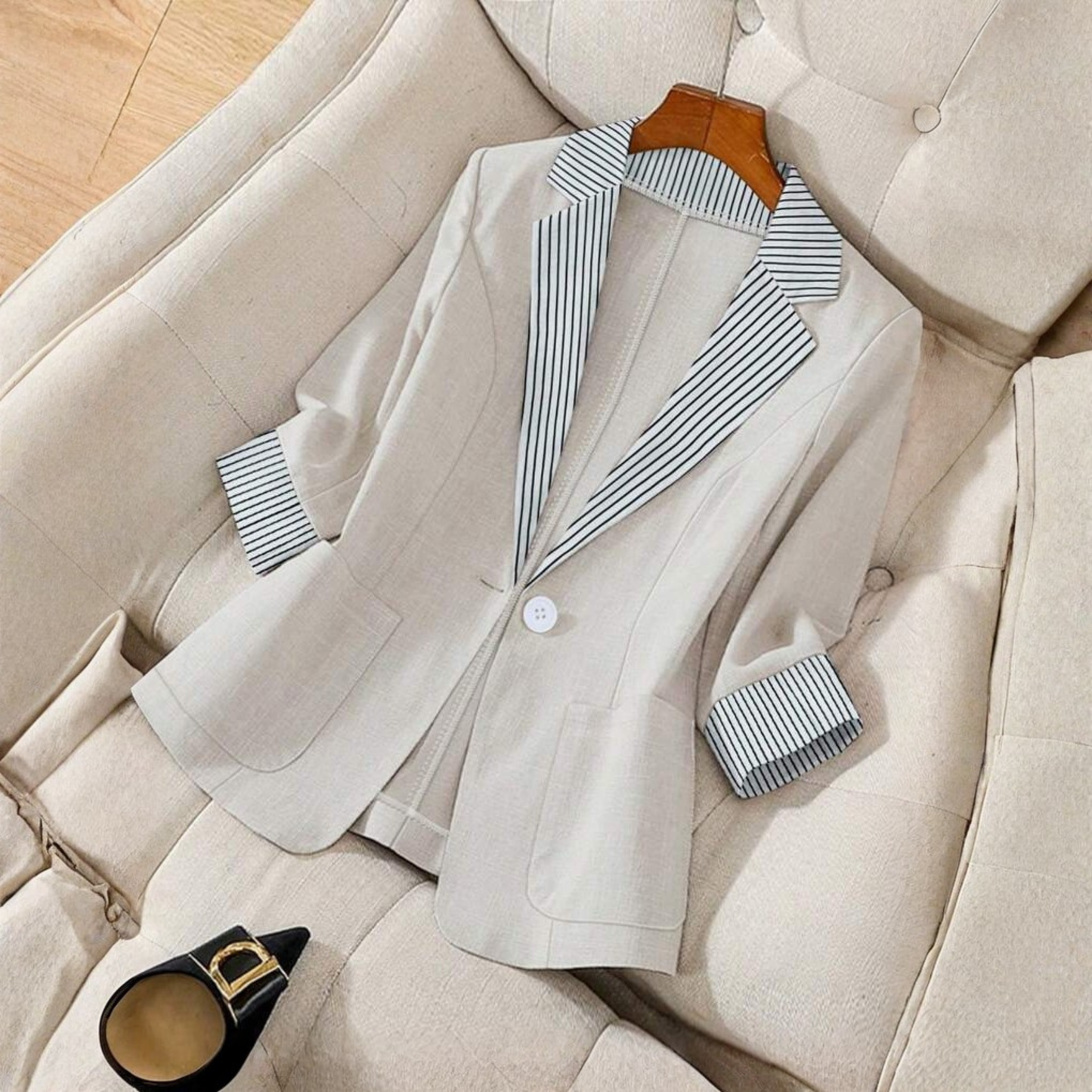 Cambria | Women’s Classy Button Front Long Sleeve Office Blazer Coat