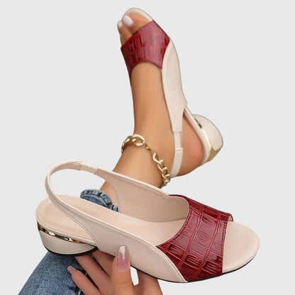 Virella | Women’s Colorblock Peep Toe Slingback Heel Sandals