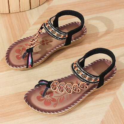 Zaylee | Women’s Floral Strap Flat Summer Sandals
