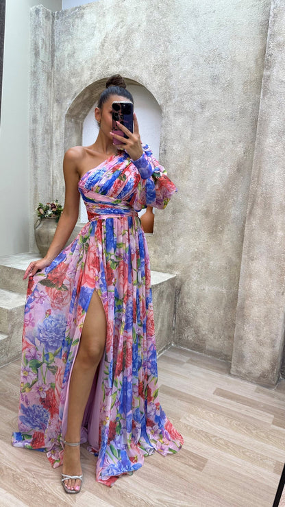 Elowen | Women’s Elegant Floral High Slit Maxi Dress