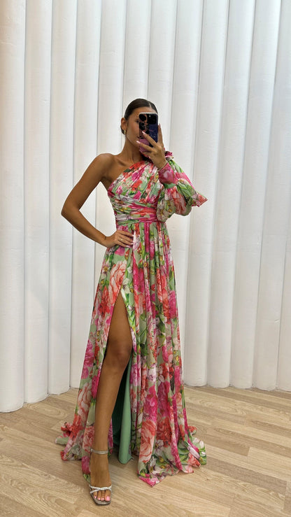 Elowen | Women’s Elegant Floral High Slit Maxi Dress