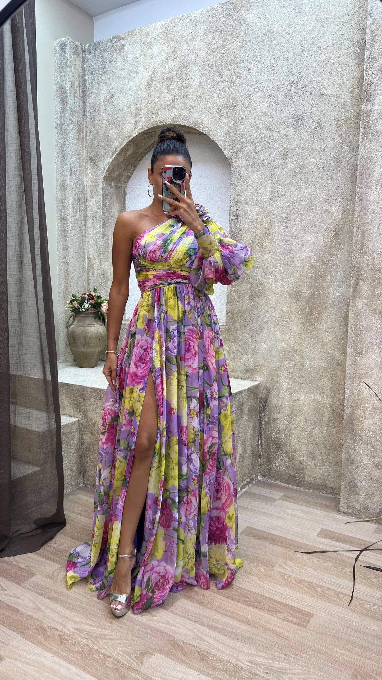 Elowen | Women’s Elegant Floral High Slit Maxi Dress
