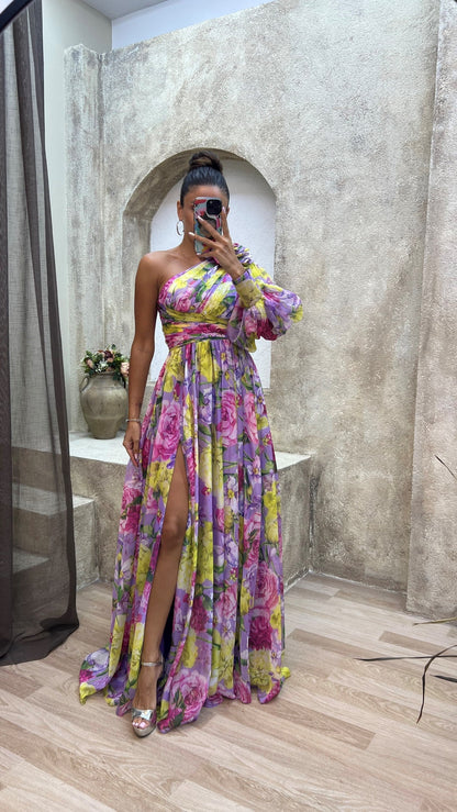 Elowen | Women’s Elegant Floral High Slit Maxi Dress