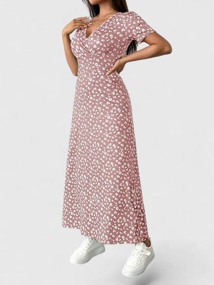 Elaryn | Women’s Floral Flutter Sleeve Maxi Dress