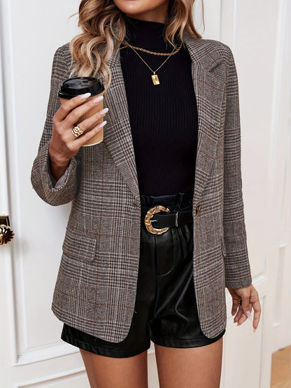 Smith | Women’s Modern Plaid Long Sleeve Blazer