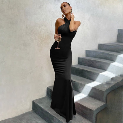 Giavanna | Women’s Backless Fishtail Bodycon Maxi Dress