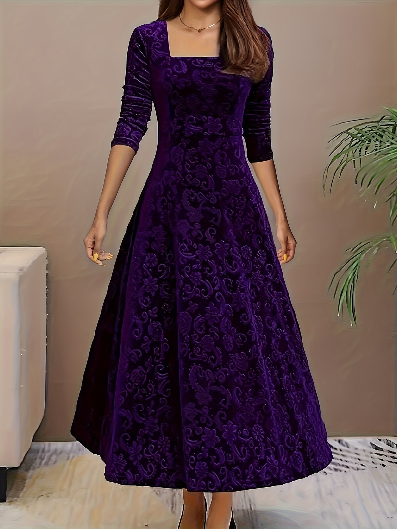 Amery | Women’s Square Neck Party Dress