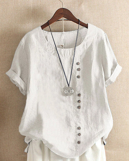 Haley | Women’s Summer Button Detail Casual Blouse