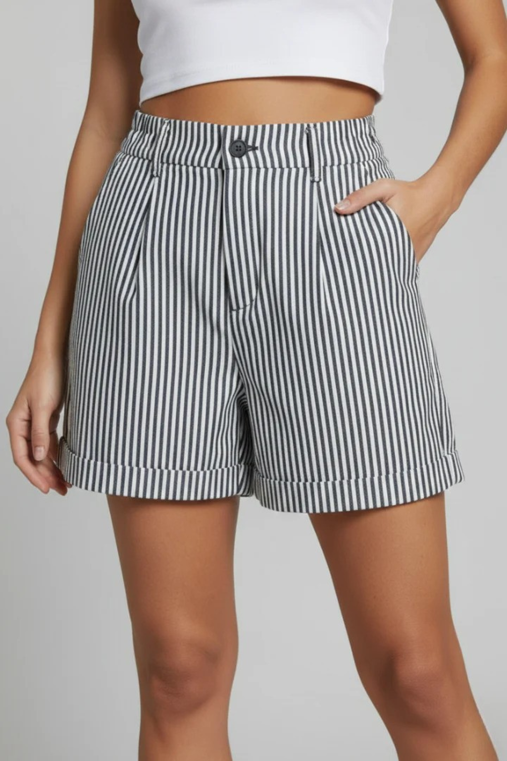 Saffronia | Women’s Striped High Shorts