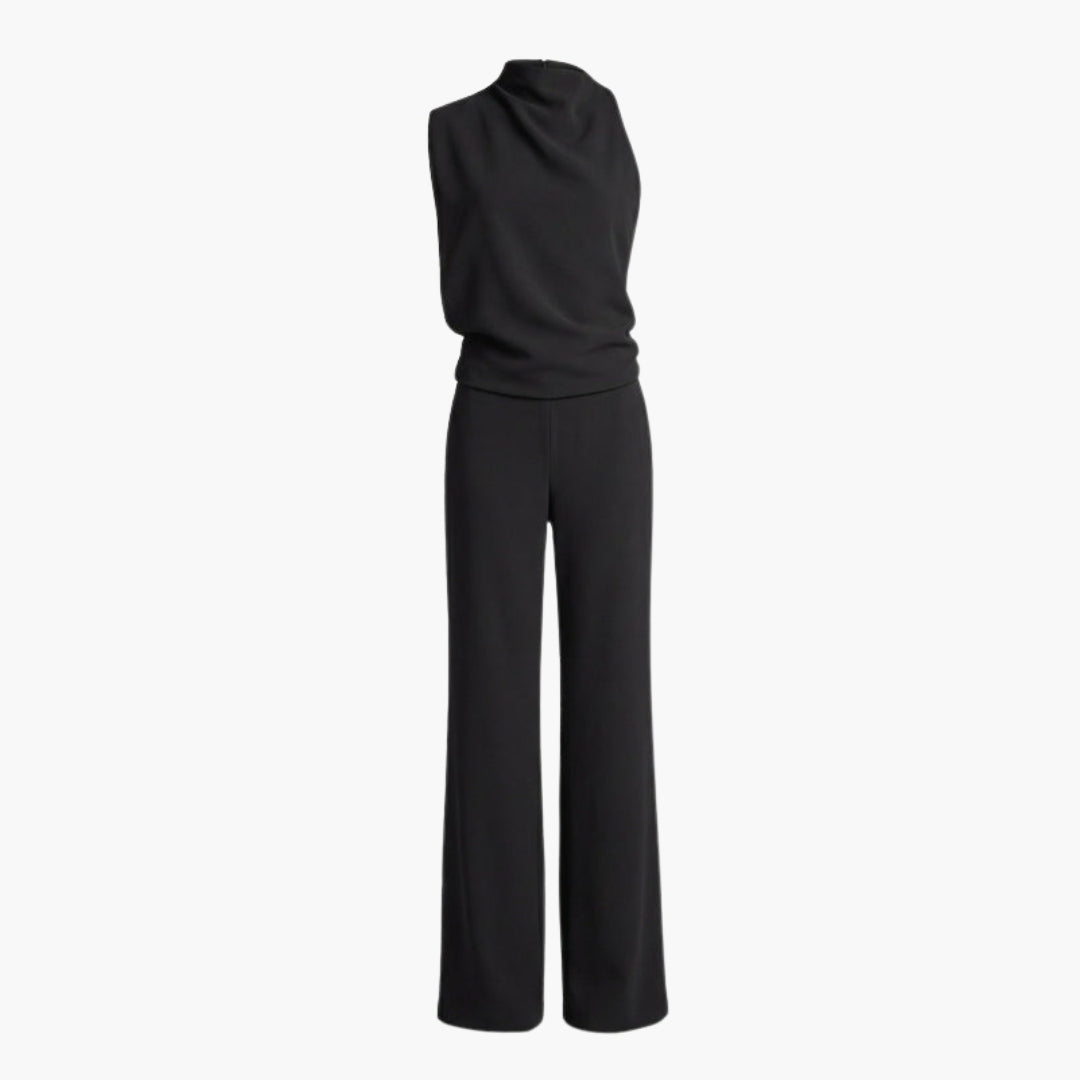 Tatum | Women’s Round Neck Sleeveless Wide-Leg One-Piece Jumpsuit
