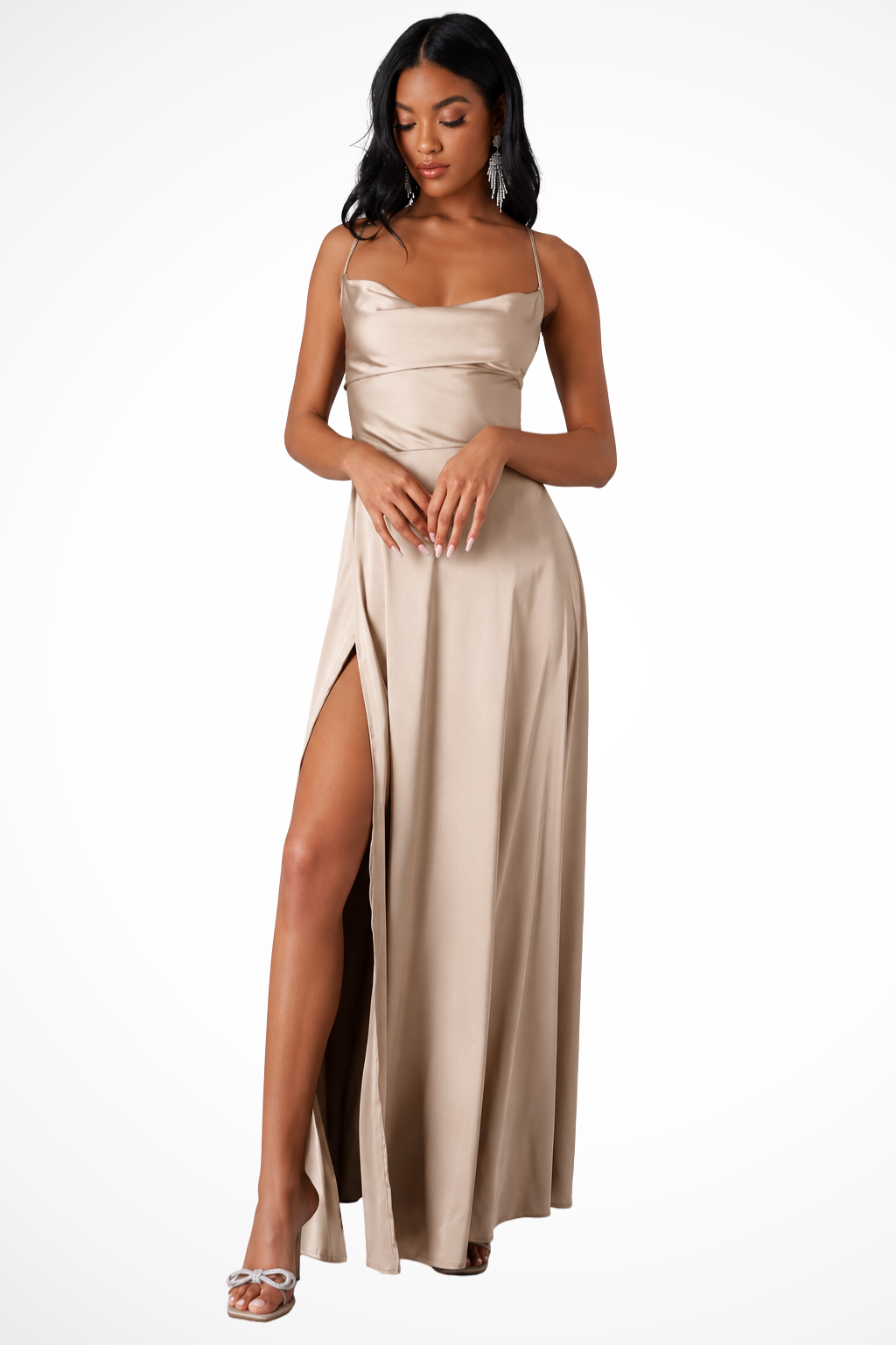 Aubrielle | Women’s Cowl Neck Maxi Dress
