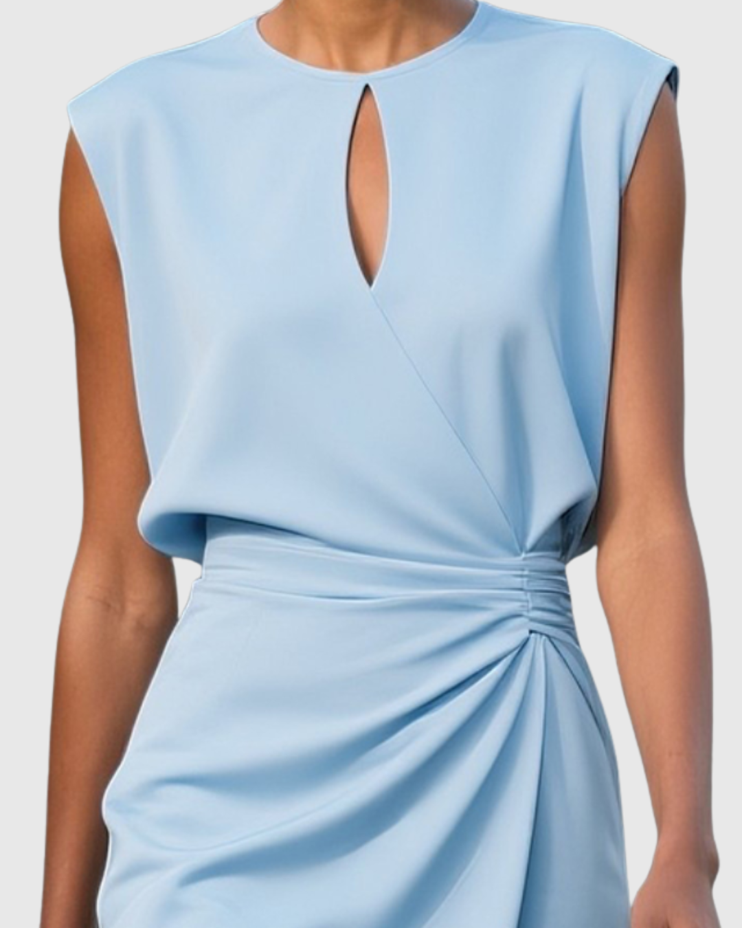 Elodie | Women’s Elegant Ruched Keyhole Midi Dress