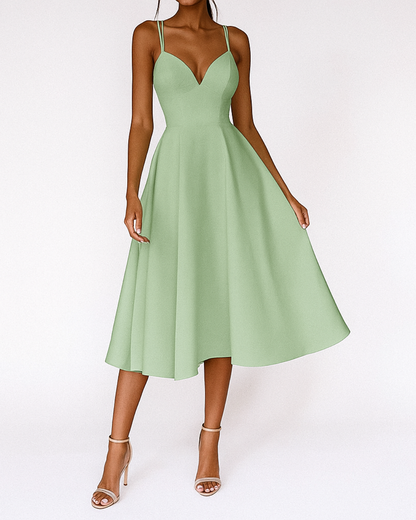 Adeline | Women’s Wedding Strappy Midi Dress