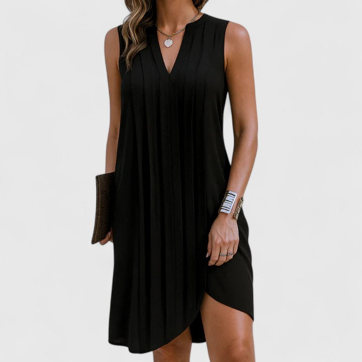 Hollis | Women’s Elegant Flattering Sleeveless V-Neck Dress