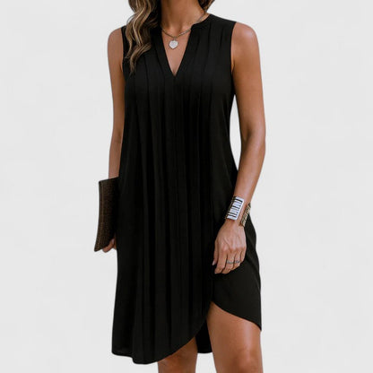 Hollis | Women’s Elegant Flattering Sleeveless V-Neck Dress